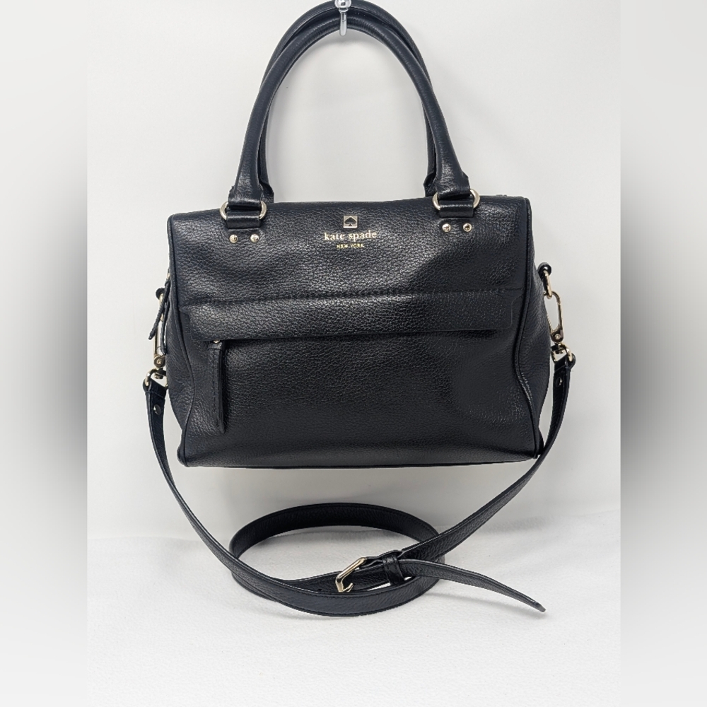 Women's Kate Spade Haden Grant Park Blk Genuine Pebble Leather Crossbody Handbag